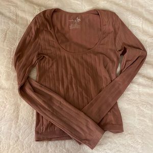 Free People Intimately Shimmer Pink Long Sleeve